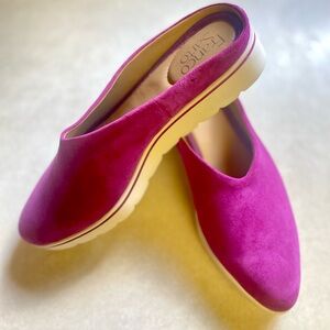 Franco Sarto Fuschia Pink Suede Upper Leather Lined Sneaker Mules Size 7
